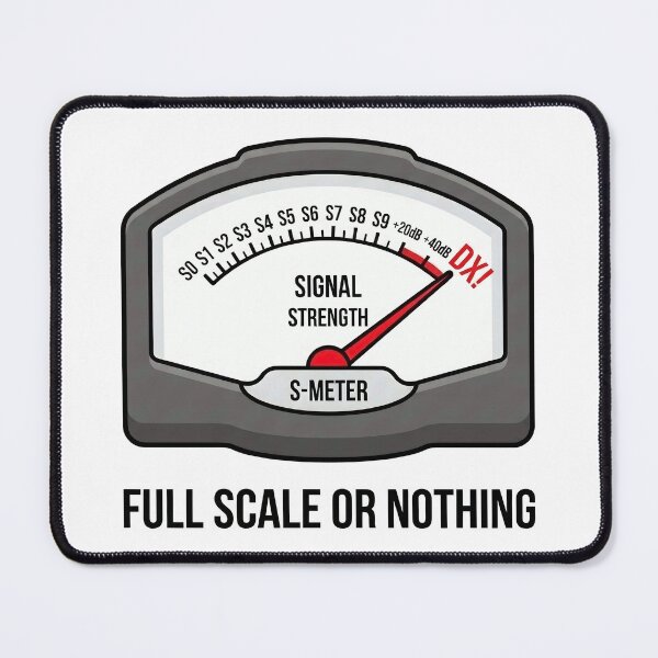 Item preview, Full Scale Or Nothing – Funny Ham Radio Gift S-Meter Signal Strength Quote designed and sold by Sekla-Studio.
