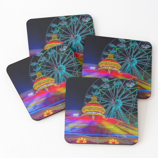 Item preview, Vibrant Carnival Lights and Ferris Wheel Motion at Night Amusement Park designed and sold by Nmallia.