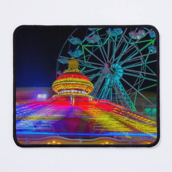 Item preview, Vibrant Carnival Lights and Ferris Wheel Motion at Night Amusement Park designed and sold by Nmallia.