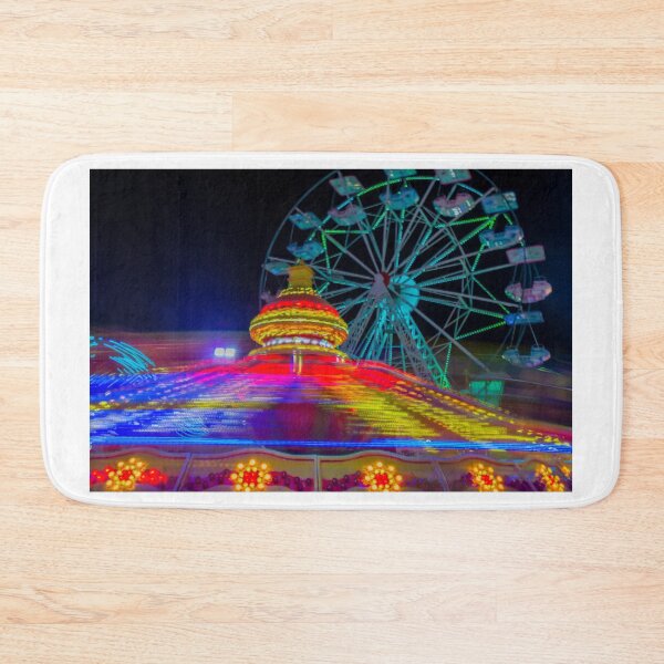 Item preview, Vibrant Carnival Lights and Ferris Wheel Motion at Night Amusement Park designed and sold by Nmallia.