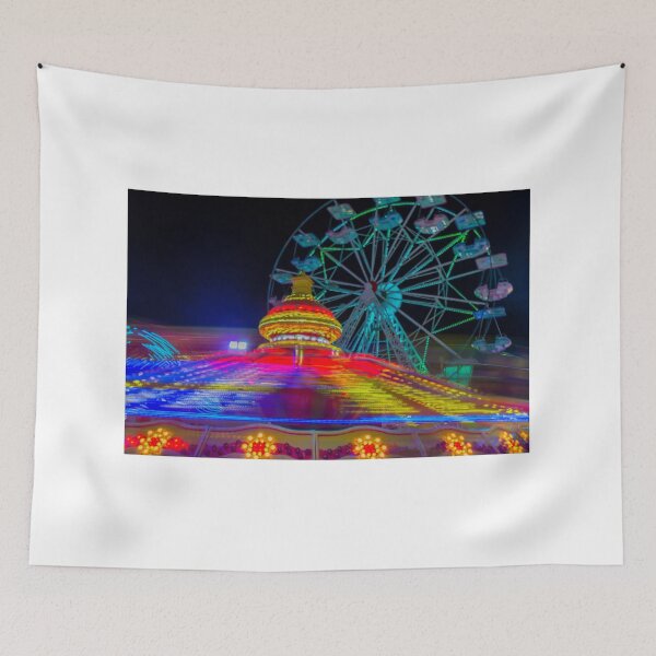 Item preview, Vibrant Carnival Lights and Ferris Wheel Motion at Night Amusement Park designed and sold by Nmallia.