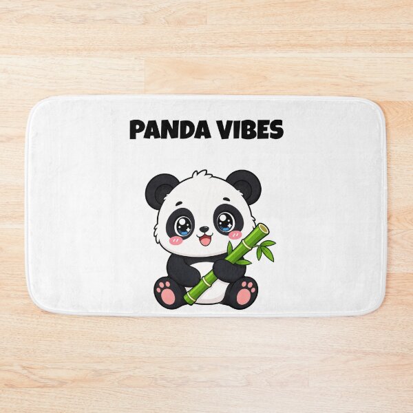 Item preview, Panda Vibes Cute Kawaii Panda with Bamboo designed and sold by BoosterShop.