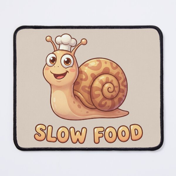 Item preview, Slow Food Funny Snail Illustration – Fast Food Parody Humor Design 2 designed and sold by WordPlayStudio.