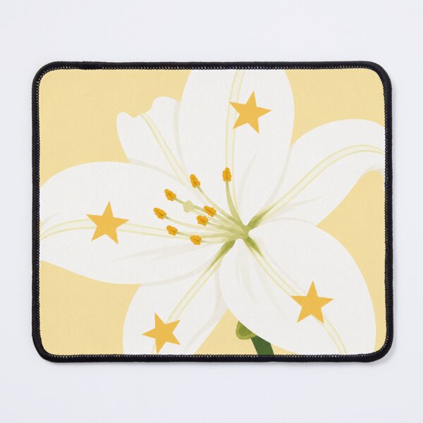 Item preview, Celestial White Lily with Golden Stars Botanical Illustration designed and sold by minbadesign.