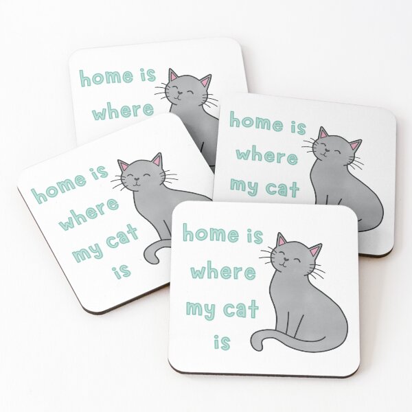 Item preview, Grey Cat Home Is Where My Cat Is Cute Funny designed and sold by winterpumpkin.