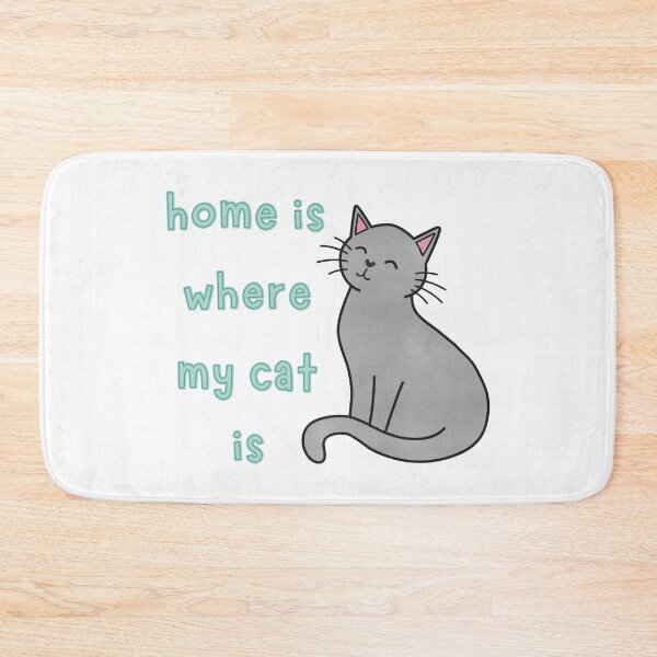 Item preview, Grey Cat Home Is Where My Cat Is Cute Funny designed and sold by winterpumpkin.