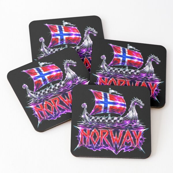 Item preview, Norway Viking Longship Retro Chrome Metal Graphic designed and sold by Vermanartist.