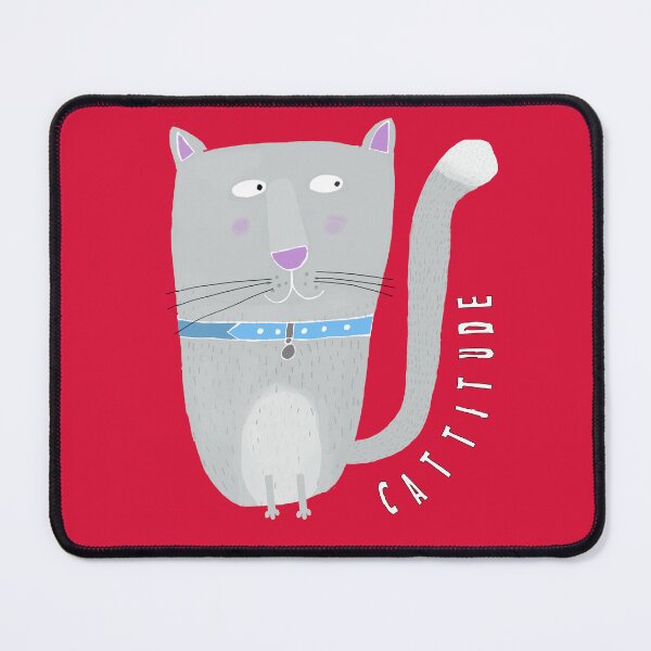 Item preview, Cute Grey Whimsical Cat With Cattitude By Artist Carla Daly designed and sold by Carla Daly.