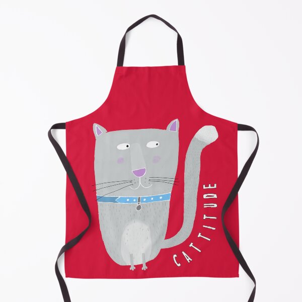 Item preview, Cute Grey Whimsical Cat With Cattitude By Artist Carla Daly designed and sold by Carla Daly.