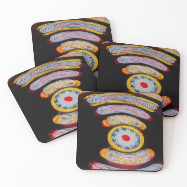 Item preview, Carnival Lights Long Exposure Photograph of Spinning Amusement Ride Motion and Colorful Abstract Patterns designed and sold by Nmallia.