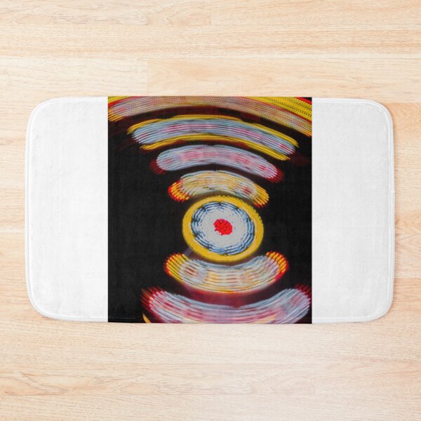 Item preview, Carnival Lights Long Exposure Photograph of Spinning Amusement Ride Motion and Colorful Abstract Patterns designed and sold by Nmallia.