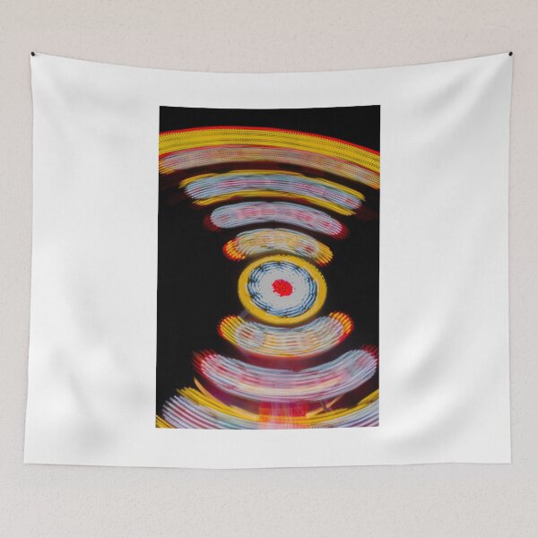 Item preview, Carnival Lights Long Exposure Photograph of Spinning Amusement Ride Motion and Colorful Abstract Patterns designed and sold by Nmallia.