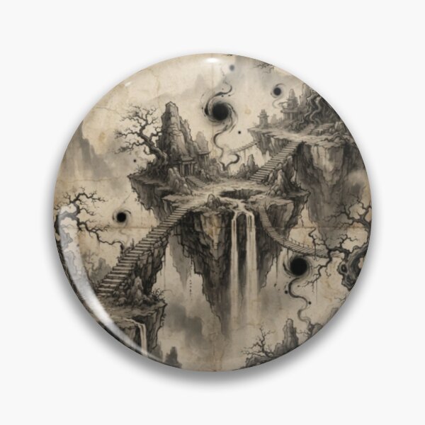 Item preview, Floating Magical Islands Sumi-e Ink Wash designed and sold by DuckOddity.