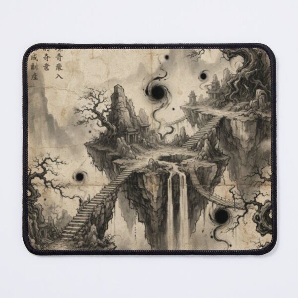 Item preview, Floating Magical Islands Sumi-e Ink Wash designed and sold by DuckOddity.