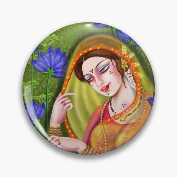 Item preview, Lady with blue lilies designed and sold by anjaliswami.