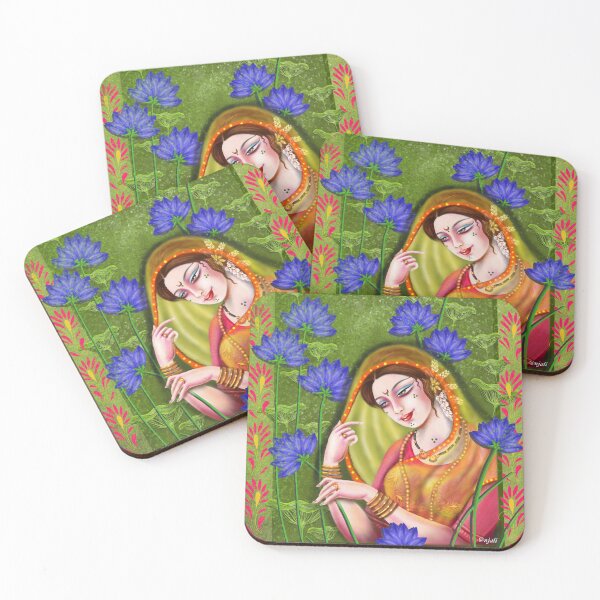 Item preview, Lady with blue lilies designed and sold by anjaliswami.