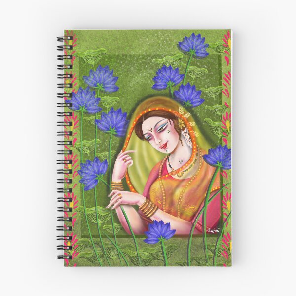 Item preview, Lady with blue lilies designed and sold by anjaliswami.