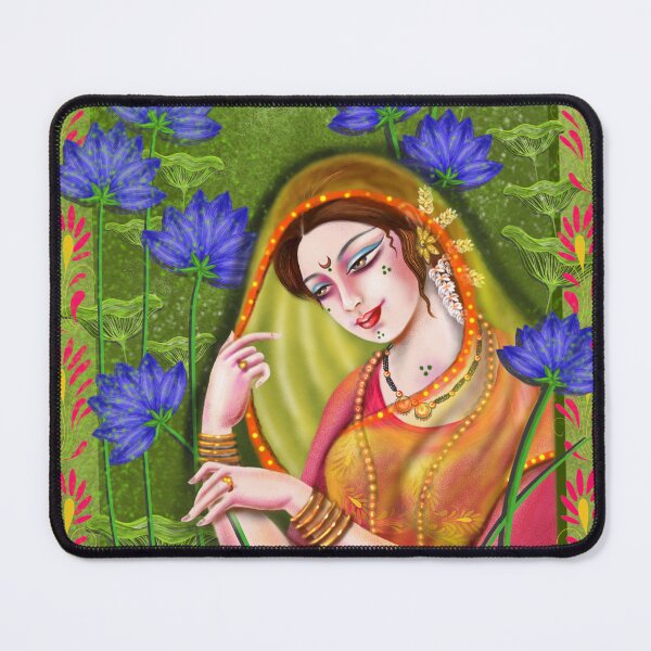 Item preview, Lady with blue lilies designed and sold by anjaliswami.
