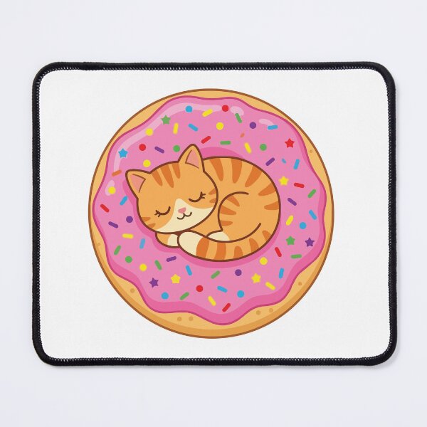 Item preview, Orange Tabby Cat Sleeping Pink Frosted Donut designed and sold by Arc2020.
