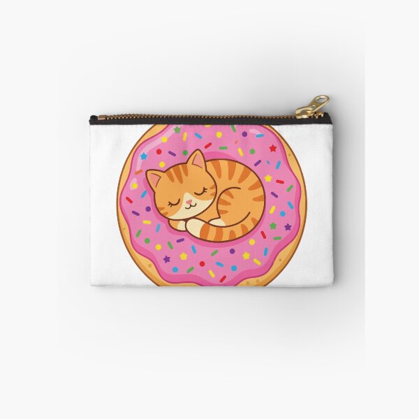 Item preview, Orange Tabby Cat Sleeping Pink Frosted Donut designed and sold by ArcApparel2020.