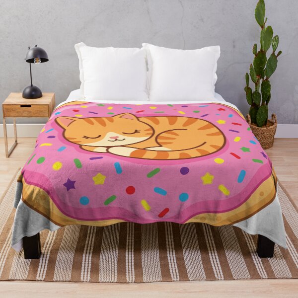 Item preview, Orange Tabby Cat Sleeping Pink Frosted Donut designed and sold by ArcApparel2020.