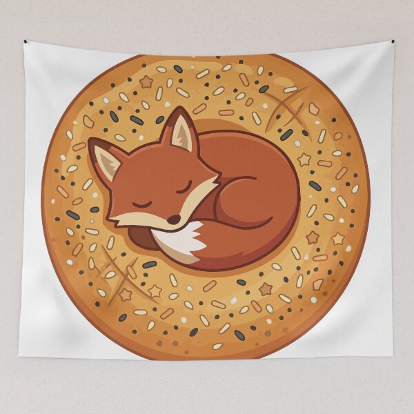 Item preview, Cute Red Fox Sleeping Everything Bagel designed and sold by ArcApparel2020.
