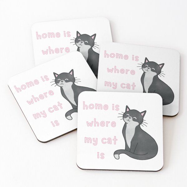 Item preview, Black and White Tuxedo Cat Home Is Where My Cat Is Cute Funny designed and sold by winterpumpkin.