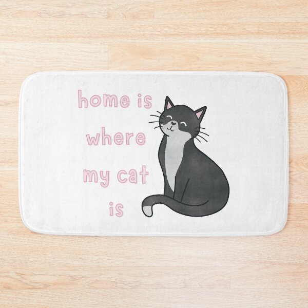 Item preview, Black and White Tuxedo Cat Home Is Where My Cat Is Cute Funny designed and sold by winterpumpkin.