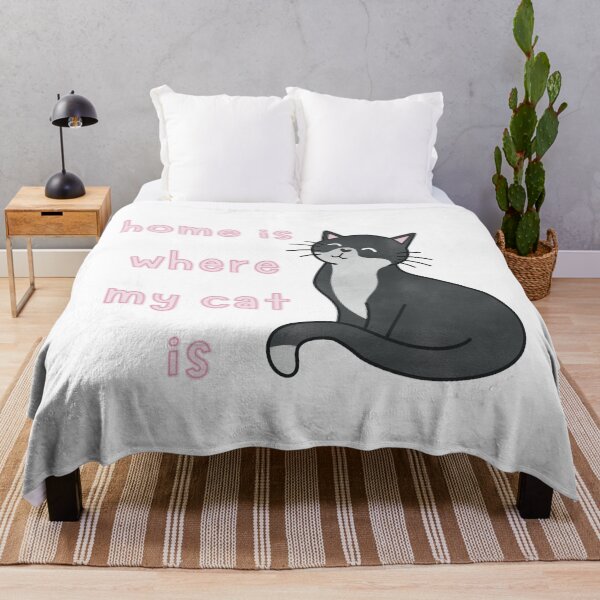Item preview, Black and White Tuxedo Cat Home Is Where My Cat Is Cute Funny designed and sold by winterpumpkin.