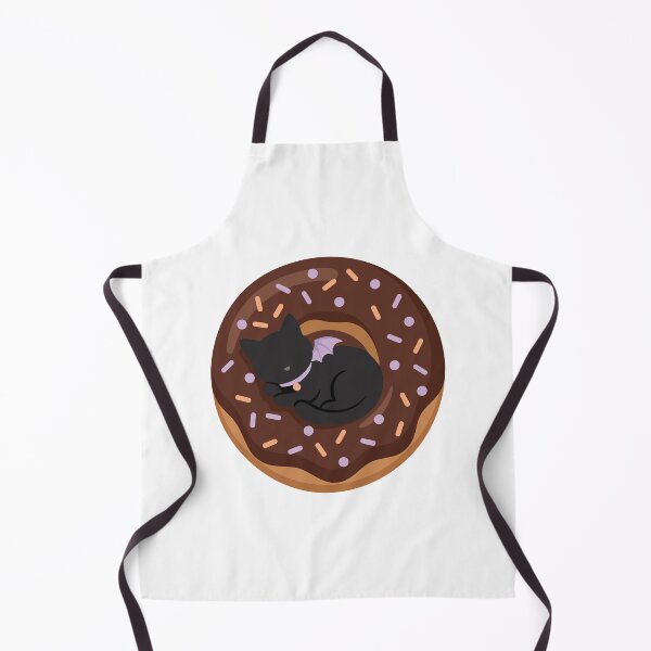 Item preview, Spooky Cute Black Cat Chocolate Glazed Donut designed and sold by Arc2020.