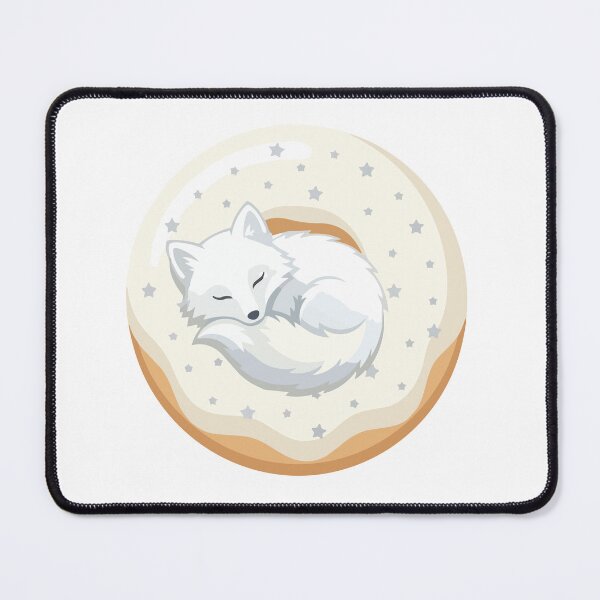 Item preview, Sleepy Arctic Fox White Vanilla Frosted Donut designed and sold by ArcApparel2020.
