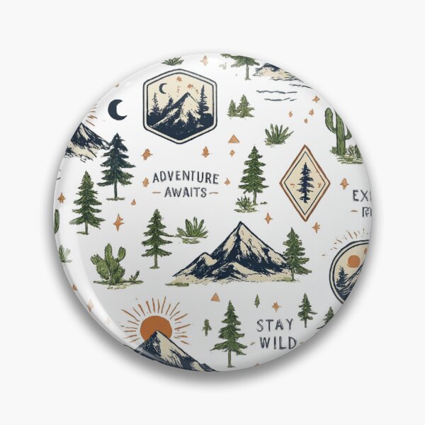 Item preview, Vintage Mountain Adventure Pattern – Explore More Wilderness Nature Design designed and sold by RedPixelPlus.