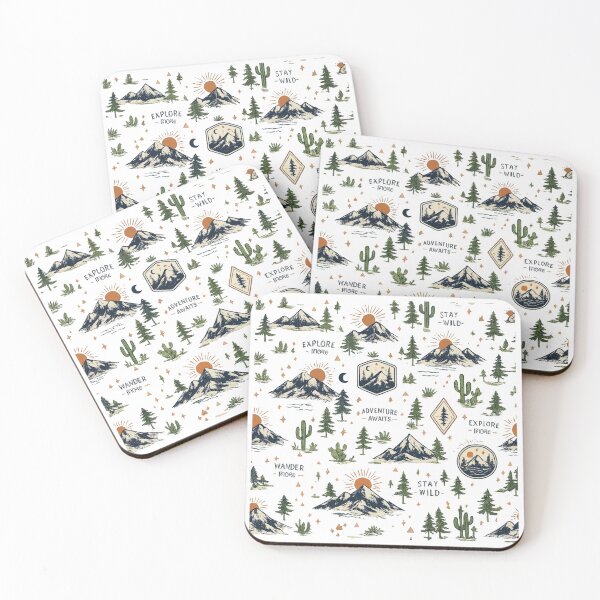 Item preview, Vintage Mountain Adventure Pattern – Explore More Wilderness Nature Design designed and sold by RedPixelPlus.