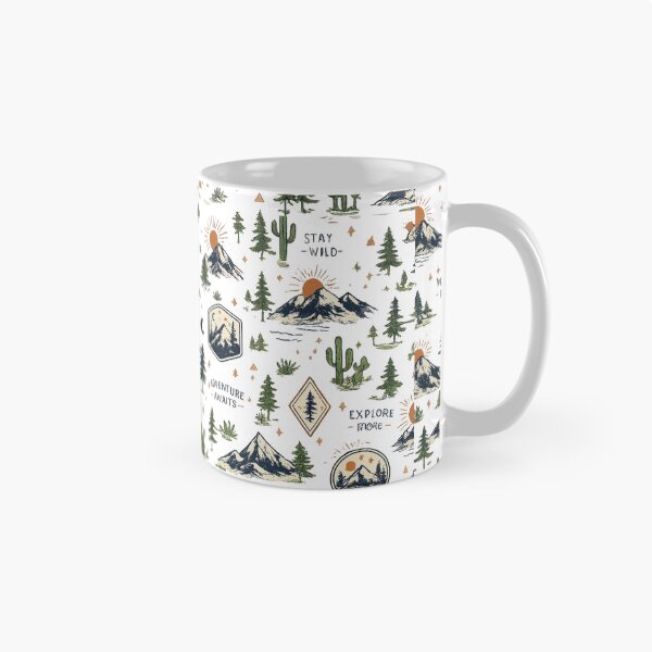 Item preview, Vintage Mountain Adventure Pattern – Explore More Wilderness Nature Design designed and sold by RedPixelPlus.