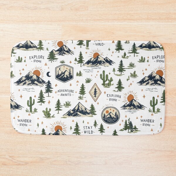 Item preview, Vintage Mountain Adventure Pattern – Explore More Wilderness Nature Design designed and sold by RedPixelPlus.