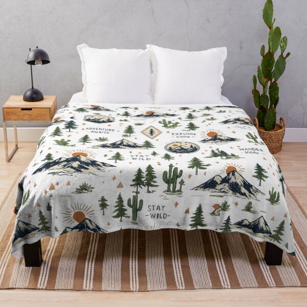 Item preview, Vintage Mountain Adventure Pattern – Explore More Wilderness Nature Design designed and sold by RedPixelPlus.