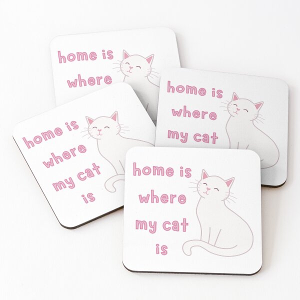 Item preview, White Cat Home Is Where My Cat Is Cute Funny designed and sold by winterpumpkin.