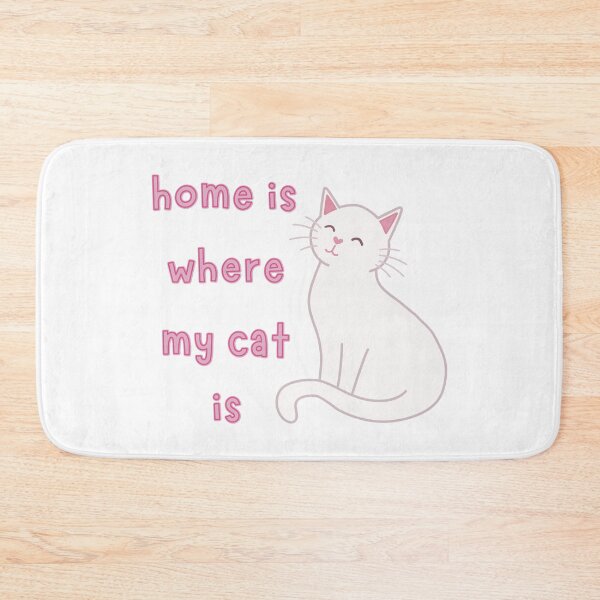 Item preview, White Cat Home Is Where My Cat Is Cute Funny designed and sold by winterpumpkin.