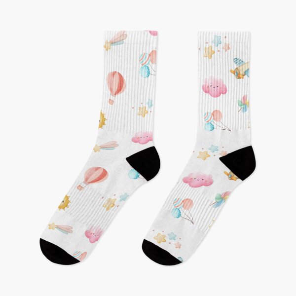 Item preview, Kawaii Watercolor Airplane Balloon Sky Nursery Art designed and sold by mug&more station.