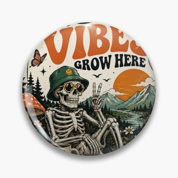 Item preview, Good Vibes Grow Here Retro Skeleton Vintage Nature Graphic designed and sold by irfanedysud.