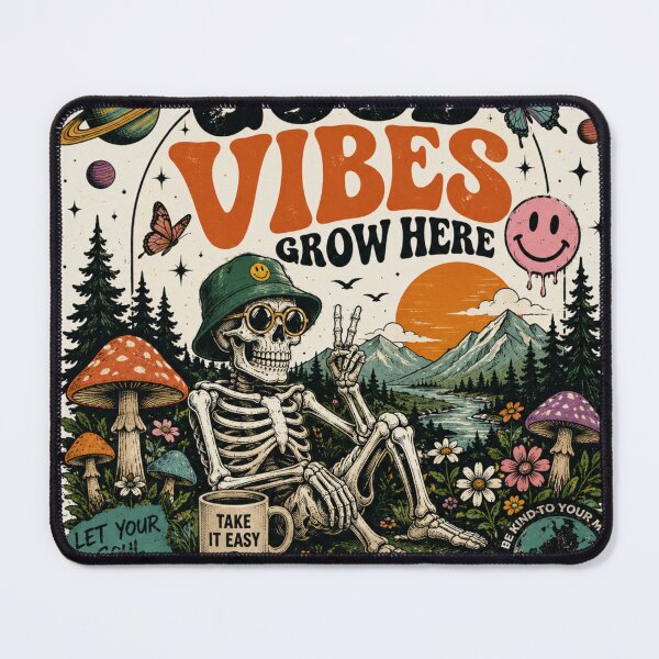 Item preview, Good Vibes Grow Here Retro Skeleton Vintage Nature Graphic designed and sold by irfanedysud.