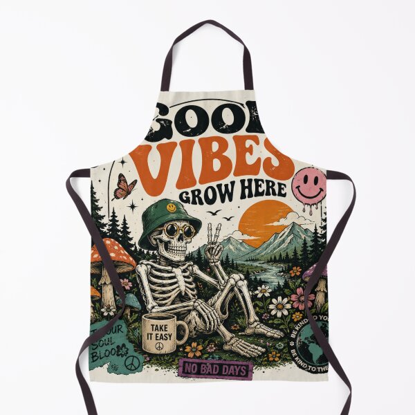 Item preview, Good Vibes Grow Here Retro Skeleton Vintage Nature Graphic designed and sold by irfanedysud.