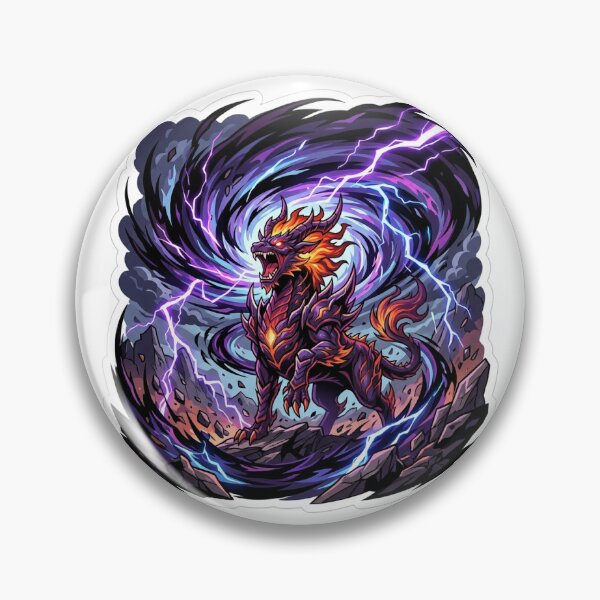 Item preview, Dark Anime Qilin Dragon Demonic Lightning Storm Vector Sticker designed and sold by uegi.