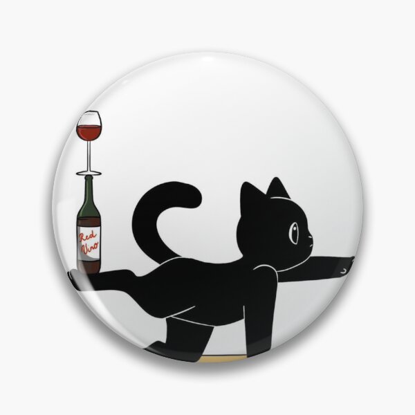 Item preview, Funny Black Cat Yoga Wine Balance designed and sold by     Pink Chaos Club.