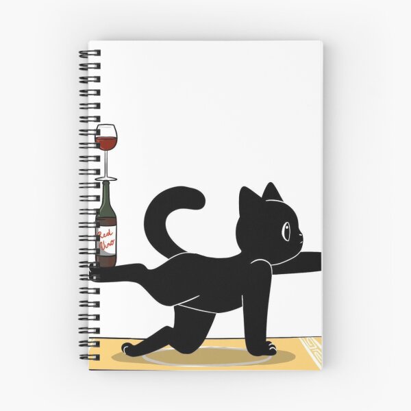 Item preview, Funny Black Cat Yoga Wine Balance designed and sold by     Pink Chaos Club.
