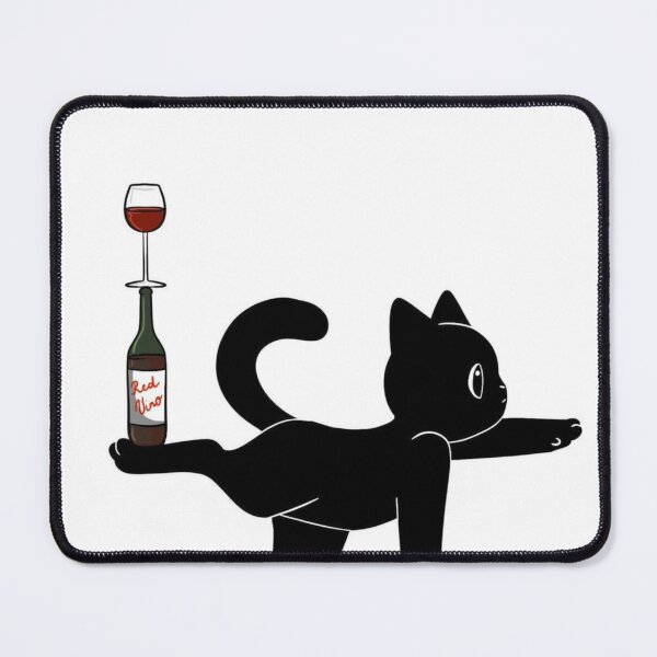 Item preview, Funny Black Cat Yoga Wine Balance designed and sold by Pink Chaos Club.