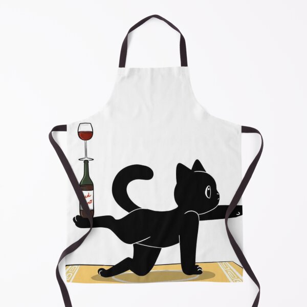Item preview, Funny Black Cat Yoga Wine Balance designed and sold by Pink Chaos Club.
