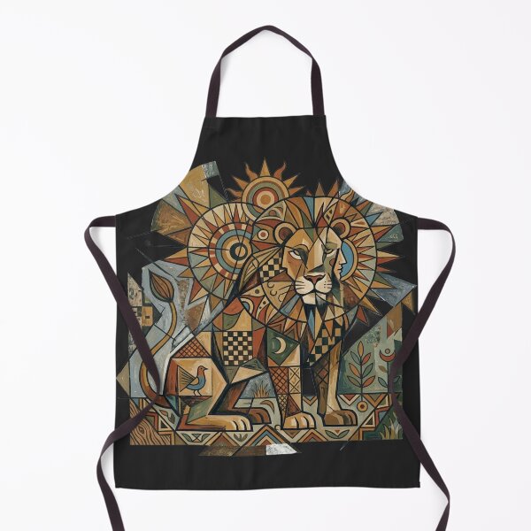 Item preview, The Lion with Two Faces | Geometric Cubist Sun Art Print designed and sold by FreiherrPK.