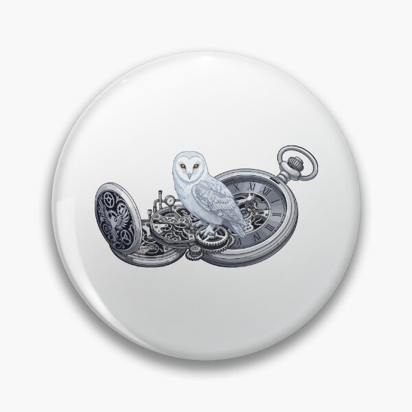 Item preview, Barn Owl Gothic Silver Clockwork Pocket Watch designed and sold by Arc2020.