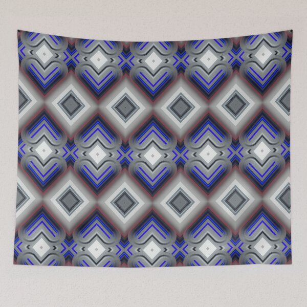 Item preview, Blue Neon Geometric Seamless Pattern with Modern Diamond Shapes designed and sold by ScreenPin.